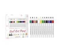Nail Markers - 12 Colors DIY Long-Lasting Fingernail Art Pens | Nail Drawing Markers for Women, Wife, Girlfriend, Birthday Christmas Gift, Home Salon Manicure Nails Art Decoration
