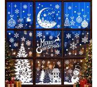 Nailaby Stickers Père Noël 9 Feuilles 20x30cm | Sublime sous tous les angles, pose statique propre, matériau PVC premium, pour les vitres de bureaux et maisons.