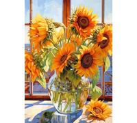 NAIMOER Vase Fleurs Diamond Painting Complet Adulte, 5D Peinture Diamant Fleurs Enfants Strass Point de Croix Cristal Cadeau pour Murale Décor 30x40cm