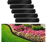 Nain de jardin en métal, barrière anti-mauvaise herbe pour bordures, métal galvanisé, noir, 100x18 cm, 20 mètres