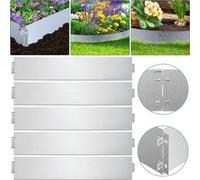 Nain de jardin flexible pour bordures de pelouse, dimensions 100x15 cm, longueur 35 mètres, couleur argentée, galvanisé, métal