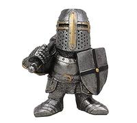 Nain De Jardin Statue De Jardin Gardiens Gardiens De Garde Armure Chevalier Sculpture Gnome Figurine De Jardin Décoration Pour La Maison, La Cour, La Pelouse, Le Jardin, 13x9 Cm (004)