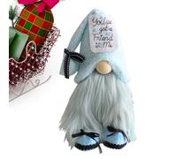 Nain de Noël - debout bleue sans visage de 27 cm | Décoration d'hiver en polyester | Figurine naine de vacances pour décoration de table de fenêtre | Lūcky Nain de Noël scandinave pour