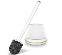 NairSnow Ensemble Brosse WC et Support, Brosse de Cuvette de Toilette avec Long Manche Solide sans desserrage, Facile à Assembler de la Brosse de Toilette, Brosse de Salle de Bain sans fuites, Brosse