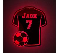 Naispanda Panneau néon personnalisé en jersey de football, Enseigne Lumineuse Personnalisable Football Led Miroir Lampe, lumière LED en miroir de football