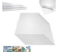 NAIZY 14 pièces protection UV polycarbonate alvéolaire 700g/㎡ plaque double paroi ondulée plaque de serre pour jardin serre(605x1210x4mm, transparent)