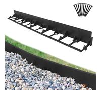 NAIZY Bord de pelouse 24 m avec 100 ancres, en plastique, pliable, bord de parterres de fleurs, bord haut 7,8 cm pour jardin, pelouse, décoratif, noir (24 pièces/24 m)