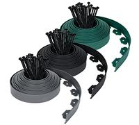 NAIZY Bordure de Jardin Flexible Bordures de lit de 2x10 m Bordure Pelouse en Plastique PP avec 60 Clous de Fixation Bordures de Lit Hauteur 5cm pour Jardin, Noire