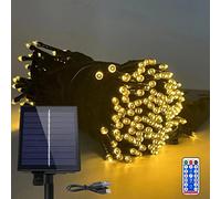 NAIZY Guirlande Lumineuse Solaire Extérieure 100m 1000 LED Éclairage de Noël Solaire Blanc Chaud Rideau Lumineux avec 8 Modes d'Éclairage Étanche IP44 pour Intérieur et Extérieur