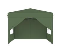 NAIZY - Stand pliant pop-up 2,5 x 2,5 m, montage rapide à l'aide d'un seul bouton, imperméable et résistant aux UV, avec 4 panneaux latéraux, sac de transport inclus – Vert
