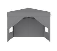 NAIZY, stand pliant pop-up 2,5 x 2,5 m, montage rapide à l'aide d'un seul bouton, imperméable et résistant aux UV, avec 4 panneaux latéraux, sac de transport inclus – Argent