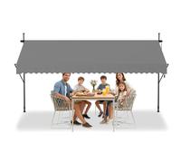 NAIZY Store Banne avec manivelle Manuel Rétractable pour Balcon Résistant aux intempéries et Hydrofuge avec des Tailles résistantes aux UV et réglables en Hauteur (Gris Clair| 350 * 120cm)