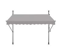 NAIZY Store de balcon rétractable - Protection visuelle - Résistant aux intempéries et à l'eau - Résistant aux UV et réglable en hauteur - Dimensions (gris clair - 200 x 120 cm)