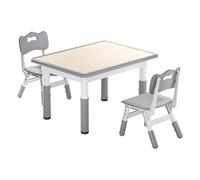NAIZY Table pour enfant 80 x 60 cm avec 2 chaises réglables en hauteur - PEHD + ABS - Meubles pour enfants avec chaise pour enfant - Charge maximale : 100 kg - Pour garçons et filles à partir de 2 ans
