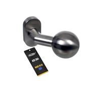 NAJDER Bouton de Porte en Acier Inoxydable, Simple, Rond avec Coude, Poignée de Porte Fixe, Bouton Boule sur Rosace Ovale, Poignée Ergonomique, avec un Jeu de Vis de Fixation (AISI 304)