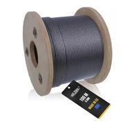 NAJDER Câble en Acier Inoxydable 6 mm, Câble Métallique, Longueur: 100m, Bobine de Fil D'Acier Inox Corde 7x19, Résistance à la Traction: 1570 MPa Construction, Bricolage, Décoration