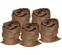 NAJDER Lot de 5 Sacs Toile de Jute 50 x 85 cm Capacité 25 kg, Sac de Jute Naturelle, Sac Pomme de Terre Grand Format pour Bricolage, Décoration, Jardin