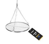 NAJDER Set de Grille Ronde en Acier Inoxydable Ø800 mm avec Chaîne de Suspension Ø3 mm, Grille Ronde pour Barbecue Pivotant avec Jeu de Chaînes, Émerillon et Mousqueton, pour Barbecue Suspendu