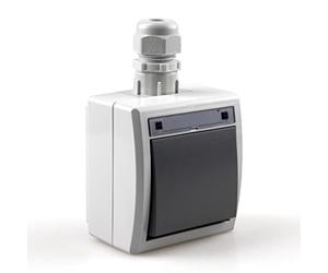 Naka24 1201-65 Multiprise encastrée Schuko AQUANT Blanc - Gris