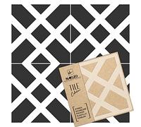 NAKLEO Pochoir à Carreaux pour Peinture 15x15cm, Modèle en Plastique et Réutilisable, Soria Carré Rectangle Ligne Marocain, DIY Bricolage Décoration, Pavé Blocs Béton Sol Mur