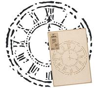 NAKLEO Pochoir pour Peinture Murale Grand Format 43x64cm, Modèle en Plastique et Réutilisable, Cadran Horloge Murale, DIY Bricolage Artisanat Décoration a Peindre, Bois Tissu Mueble