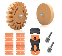 Nakutita 2 pcs Gomme enlève Autocollants avec Adaptateur, Roue de Gomme en Caoutchouc, Décalque de Voiture Dissolvant Gomme carrosserie pour éliminer Les Vinyle adhesif, Colle, l'autocollant