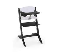 NALA - Chaise haute en bois - noir - coussin tablette