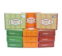 NALE. Assortiment de cônes Goloka (12 boîtes au Total) 4 Patchouli, 4 Chandan et 4 Nag Champa