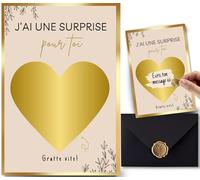 NALKEEZ® Carte A Gratter Cadeau Surprise-Annonce Grossesse-Cadeau Homme Femme Personnalisé-Annonce Grossesse Grands-Parents,Papa,Tata-Demande Marraine- Annonce Parrain,Témoin-Cadeau Noël,Anniversaire