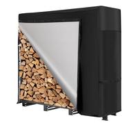 NALONE Support de bois de chauffage d'extérieur de 120CM avec housse et sac de transport, support carré robuste avec housse imperméable pour cheminée, foyer (4FT)