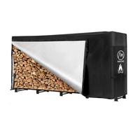NALONE Support de bois de chauffage d'extérieur de 240cm avec housse et sac de transport, support carré robuste avec housse imperméable pour cheminée, foyer (8FT)