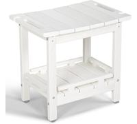 NALONE Tabouret de douche d'angle en polyéthylène haute densité pour douche intérieure, petit siège de douche pour les jambes de rasage avec étagère de rangement, boîte à savon et pieds antidérapants