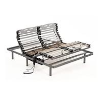 NALUI Sommier pour lit 120 x 180 cm avec Pieds ProCare, Bois de hêtre de 10 cm et Structure en Acier. Sommier électrique articulé sur 5 Plans avec Commande pour réguler la fermeté