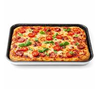 NAMAI - Plat Rectangulaire four - 40CM x 28CM - Antiadhésif - Aluminium - Plaque Pizza - Grand Plat - Plaque à Pâtisserie Pour four (40 x 28 CM)