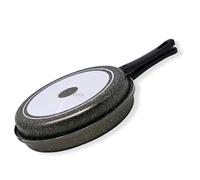 NAMAI - Poêle Double Compartiment 24CM - Lavable au Lave-Vaisselle - Poignée Amovible - Aluminium - Pour Omelette et Tortillas - Made in Italy (24 CM)