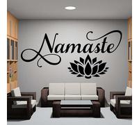 Namaste Lotus Sticker mural Harmonie Balance Chakra Bouddha divinité sauge illuminée Yoga Decor Vinyle 118 x 57 cm