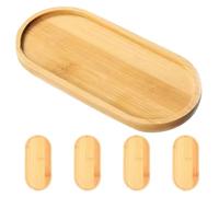 NAMOARLY 5 Pièces Soucoupe Ovale pour Plantes en Pot, Bois, 7,07x3,85 | Plateau Récupérateur D’eau, Compatible Jardinière et Pot en Bois, Usage Maison sur Table, Couleur Kaki