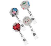 NAMOARLY Clip rétractable et porte-badge pratique en ABS métal, 4 pièces pour personnel de sécurité en extérieur, maintien ferme des cartes