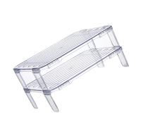NAMOARLY Étagère à Assiettes Multifonctionnelle en As 2pcs Design Empilable pour Rangement de Bureau et Organisation Frigo