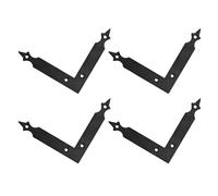 NAMOARLY Lot de 4 Équerres Robustes en Fer Noir de L Angle Droit pour Renfort Meuble et Fixation Porte de Grange, Support Métallique Plat Antirouille