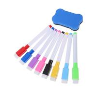 NAMOARLY Marqueurs Effaçables à Sec avec Gomme Intégrée pour Tableau Blanc Lot de 8 en Plastique, Écriture Lisse et Couleurs Vives Couleur Aléatoire pour Salle de Classe