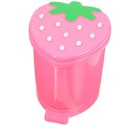NAMOARLY Mini Poubelle de Bureau Fraise PP Couvercle Rose | Récipient de Table, Isole les Odeurs, pour Déchets Alimentaires, Style Adorable, Format Compact