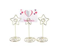 NAMOARLY Porte-clip Mémo Étoile en Fer Doré 10pcs Support pour Notes Facile à Clipser Design Créatif pour Bureau et Maison