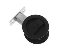 NAMOARLY Serrure de Porte Coulissante à Voyant, Verrou de Sécurité, Alliage de Zinc, Ronde, Noire, pour Salle de Bain et Bureau, Usage Maison et Home Office