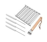 NAMOARLY Set Ustensiles Barbecue en Acier Inoxydable avec Design Détachable et Rouleau pour Hot-dogs, Facile à Transporter Ranger, pour Barbecue Extérieur