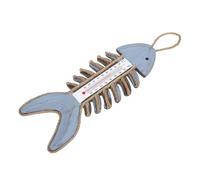 NAMOARLY Thermomètre Mural en Bois Forme Arête de Poisson Décoratif Vintage Surveillance Précise Température pour Décoration Jardin et Salon