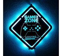 Namofactur Panneau lumineux LED Gamer Zone avec contrôleur et texte de chargement