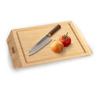 NAMTURE Planche à Découper Bambou 45 x 30 cm - Épaisseur 4 cm - Planche Découpe Bois Premium avec Rigole à Jus, Antidérapant - Coffret Cadeau Luxe