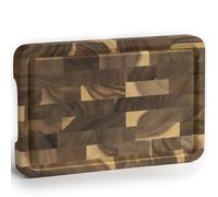 NAMTURE Planche à Découper en Bois d’Acacia - 28x18x2,5 cm - Billot Bois de Bout avec Surface Huilée Premium, Rigole à Jus & Pieds Antidérapants - Planche Cuisine Bois