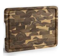 NAMTURE Planche à Découper en Bois d’Acacia - 33x24x2,5 cm - Billot Bois de Bout avec Surface Huilée Premium, Rigole à Jus & Pieds Antidérapants - Planche Cuisine Bois